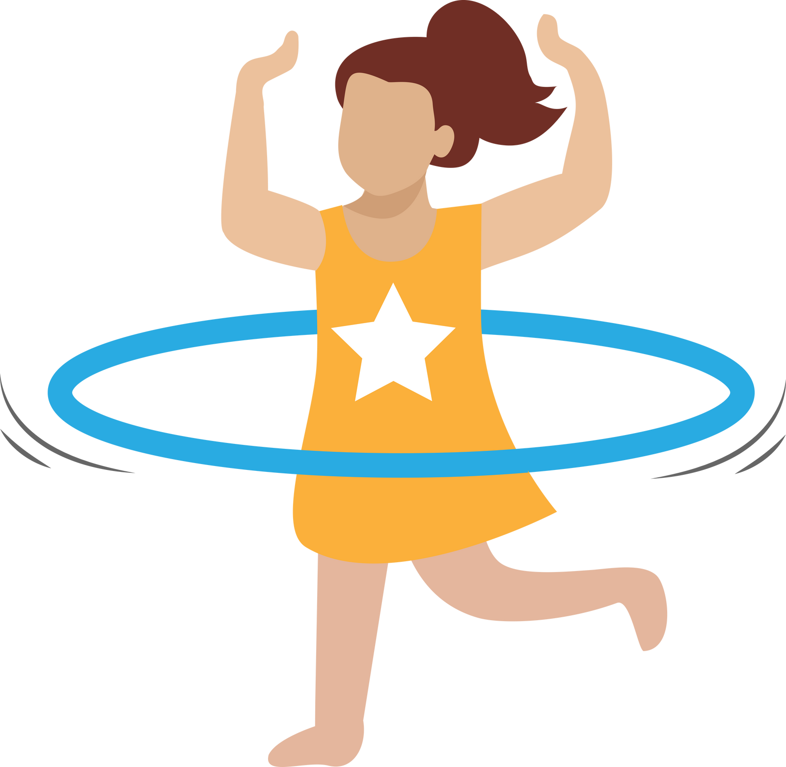 Girl excercise on hulahoop